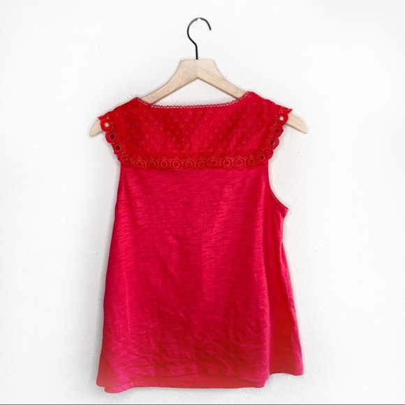 Boden Eyelet Trimmed Tank Sz 10 - Picture 2 of 6